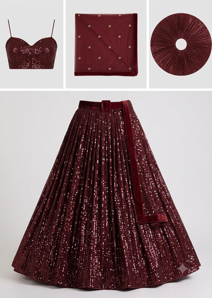 Sequin Lehenga
